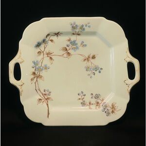 Antique B.S.M.HandPainted Bohemian Bone China Cake Serving Platter Tray Austria